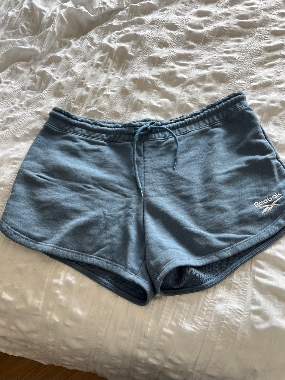 Reebok Women's Dusty Blue Fleece Drawstring Shorts